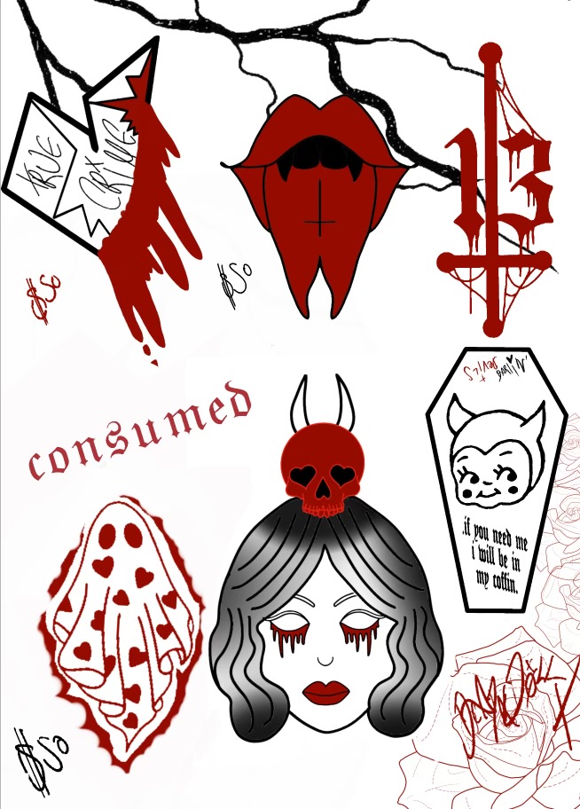 Original flash tattoo design 1 by Dead Doll Tattoos